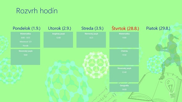 Rozvrh Hodín